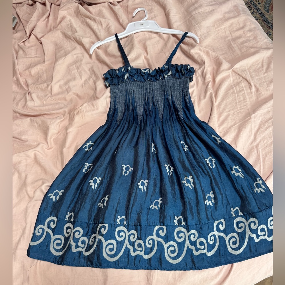 Navy and  cream Mini evening dress